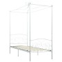 Estructura de cama con dosel metal blanco 100x200 cm de vidaXL, Camas y somieres - Ref: Foro24-284469, Precio: 154,30 €, Desc...