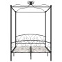 Estructura de cama con dosel metal negro 120x200 cm de vidaXL, Camas y somieres - Ref: Foro24-284476, Precio: 220,70 €, Descu...