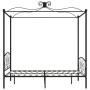 Estructura de cama con dosel metal negro 120x200 cm de vidaXL, Camas y somieres - Ref: Foro24-284476, Precio: 220,70 €, Descu...