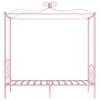 Estructura de cama con dosel metal rosa 90x200 cm de vidaXL, Camas y somieres - Ref: Foro24-284486, Precio: 182,27 €, Descuen...