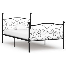 Estructura de cama con somier metal negro 100x200 cm de vidaXL, Camas y somieres - Ref: Foro24-284455, Precio: 109,80 €, Desc...