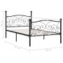 Estructura de cama con somier metal negro 100x200 cm de vidaXL, Camas y somieres - Ref: Foro24-284455, Precio: 109,80 €, Desc...