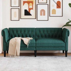 Sofá Chesterfield de 2 plazas tela verde oscuro en Sofás | Comprar online en Foru.es