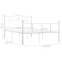Estructura de cama de metal blanco 140x200 cm de vidaXL, Camas y somieres - Ref: Foro24-284519, Precio: 148,47 €, Descuento: %