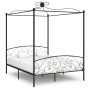 Estructura de cama con dosel metal negro 180x200 cm de vidaXL, Camas y somieres - Ref: Foro24-284479, Precio: 245,28 €, Descu...