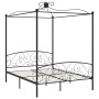 Estructura de cama con dosel metal negro 180x200 cm de vidaXL, Camas y somieres - Ref: Foro24-284479, Precio: 245,28 €, Descu...
