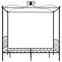 Estructura de cama con dosel metal negro 180x200 cm de vidaXL, Camas y somieres - Ref: Foro24-284479, Precio: 245,28 €, Descu...