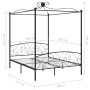 Estructura de cama con dosel metal negro 180x200 cm de vidaXL, Camas y somieres - Ref: Foro24-284479, Precio: 245,28 €, Descu...