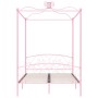 Estructura de cama con dosel metal rosa 140x200 cm de vidaXL, Camas y somieres - Ref: Foro24-284489, Precio: 247,65 €, Descue...