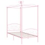 Estructura de cama con dosel metal rosa 100x200 cm de vidaXL, Camas y somieres - Ref: Foro24-284487, Precio: 189,40 €, Descue...