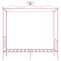 Estructura de cama con dosel metal rosa 100x200 cm de vidaXL, Camas y somieres - Ref: Foro24-284487, Precio: 189,40 €, Descue...
