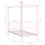 Estructura de cama con dosel metal rosa 100x200 cm de vidaXL, Camas y somieres - Ref: Foro24-284487, Precio: 189,40 €, Descue...