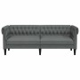 Sofá Chesterfield de 3 plazas tela gris oscuro en Sofás | Comprar online en Foru.es