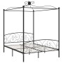 Estructura de cama con dosel metal negro 160x200 cm de vidaXL, Camas y somieres - Ref: Foro24-284478, Precio: 274,49 €, Descu...