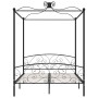 Estructura de cama con dosel metal negro 160x200 cm de vidaXL, Camas y somieres - Ref: Foro24-284478, Precio: 274,49 €, Descu...