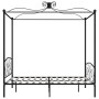 Estructura de cama con dosel metal negro 160x200 cm de vidaXL, Camas y somieres - Ref: Foro24-284478, Precio: 274,49 €, Descu...