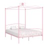 Estructura de cama con dosel metal rosa 180x200 cm de vidaXL, Camas y somieres - Ref: Foro24-284491, Precio: 139,69 €, Descue...