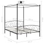 Estructura de cama con dosel metal negro 160x200 cm de vidaXL, Camas y somieres - Ref: Foro24-284478, Precio: 274,49 €, Descu...