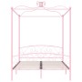 Estructura de cama con dosel metal rosa 180x200 cm de vidaXL, Camas y somieres - Ref: Foro24-284491, Precio: 139,69 €, Descue...