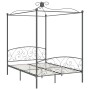 Estructura de cama con dosel metal gris 140x200 cm de vidaXL, Camas y somieres - Ref: Foro24-284483, Precio: 192,20 €, Descue...