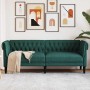 Sofá Chesterfield de 3 plazas tela verde oscuro en Sofás | Comprar online en Foru.es