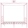 Estructura de cama con dosel metal rosa 180x200 cm de vidaXL, Camas y somieres - Ref: Foro24-284491, Precio: 139,69 €, Descue...