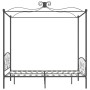 Estructura de cama con dosel metal gris 140x200 cm de vidaXL, Camas y somieres - Ref: Foro24-284483, Precio: 192,20 €, Descue...
