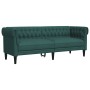 Sofá Chesterfield de 3 plazas tela verde oscuro en Sofás | Comprar online en Foru.es