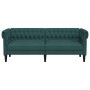 Sofá Chesterfield de 3 plazas tela verde oscuro en Sofás | Comprar online en Foru.es