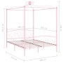 Estructura de cama con dosel metal rosa 180x200 cm de vidaXL, Camas y somieres - Ref: Foro24-284491, Precio: 139,69 €, Descue...