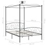 Estructura de cama con dosel metal gris 140x200 cm de vidaXL, Camas y somieres - Ref: Foro24-284483, Precio: 192,20 €, Descue...