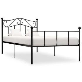 Black metal bed frame 90x200 cm by vidaXL, Beds and slatted bases - Ref: Foro24-284523, Price: 107,93 €, Discount: %