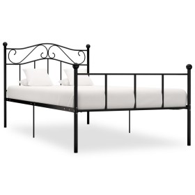 Estructura de cama de metal negro 90x200 cm de vidaXL, Camas y somieres - Ref: Foro24-284523, Precio: 103,48 €, Descuento: %