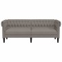 Sofá Chesterfield de 3 plazas tela gris taupe en Sofás | Comprar online en Foru.es