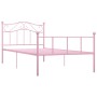 Estructura de cama de metal rosa 90x200 cm de vidaXL, Camas y somieres - Ref: Foro24-284537, Precio: 117,27 €, Descuento: %