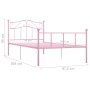 Estructura de cama de metal rosa 90x200 cm de vidaXL, Camas y somieres - Ref: Foro24-284537, Precio: 117,27 €, Descuento: %