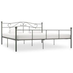 Estructura de cama de metal gris 180x200 cm de vidaXL, Camas y somieres - Ref: Foro24-284535, Precio: 143,59 €, Descuento: %