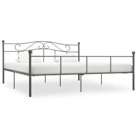 Estructura de cama de metal gris 180x200 cm de vidaXL, Camas y somieres - Ref: Foro24-284535, Precio: 141,52 €, Descuento: %