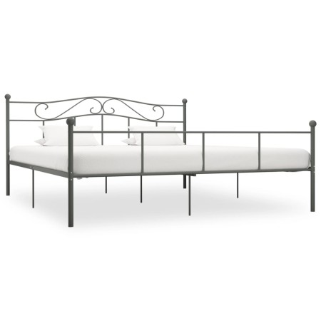 Estructura de cama de metal gris 180x200 cm de vidaXL, Camas y somieres - Ref: Foro24-284535, Precio: 143,59 €, Descuento: %