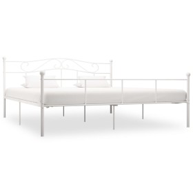 Estructura de cama de metal blanco 180x200 cm de vidaXL, Camas y somieres - Ref: Foro24-284521, Precio: 154,30 €, Descuento: %