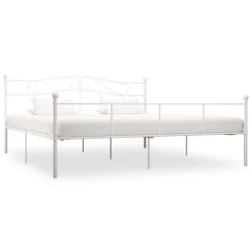 White metal bed frame 180x200 cm by vidaXL, Beds and slatted bases - Ref: Foro24-284521, Price: 154,47 €, Discount: %