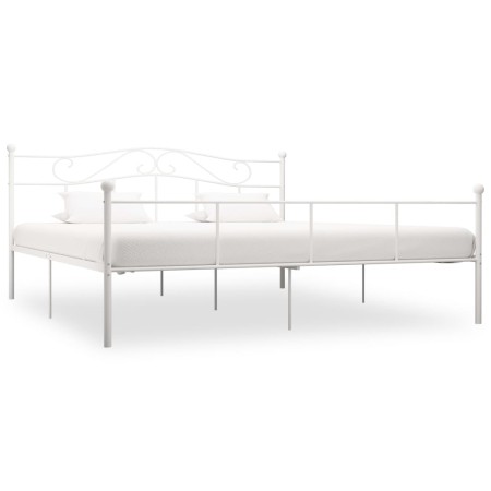 Estructura de cama de metal blanco 180x200 cm de vidaXL, Camas y somieres - Ref: Foro24-284521, Precio: 154,30 €, Descuento: %