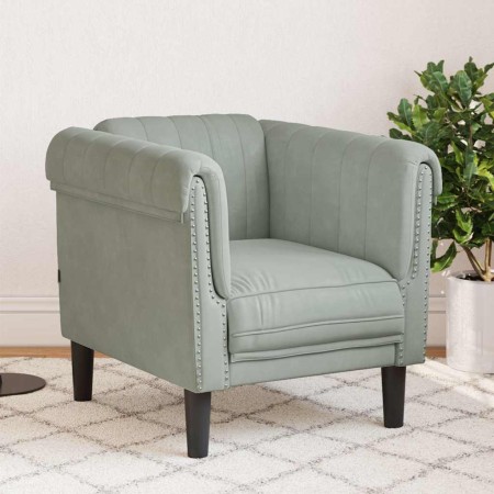 Sillón de terciopelo gris claro en Sofás | Comprar online en Foru.es