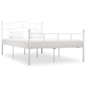 Estructura de cama de metal blanca 160x200 cm de vidaXL, Camas y somieres - Ref: Foro24-284520, Precio: 167,79 €, Descuento: %