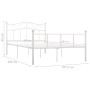 Estructura de cama de metal blanca 160x200 cm de vidaXL, Camas y somieres - Ref: Foro24-284520, Precio: 167,79 €, Descuento: %