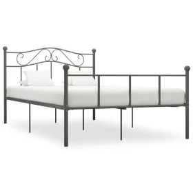 Estructura de cama de metal gris 140x200 cm de vidaXL, Camas y somieres - Ref: Foro24-284533, Precio: 109,26 €, Descuento: %