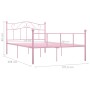 Estructura de cama de metal rosa 120x200 cm de vidaXL, Camas y somieres - Ref: Foro24-284539, Precio: 159,62 €, Descuento: %