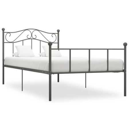 Estructura de cama de metal gris 100x200 cm de vidaXL, Camas y somieres - Ref: Foro24-284531, Precio: 82,46 €, Descuento: %