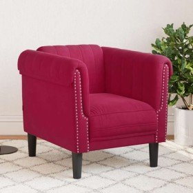Sillón de terciopelo rojo tinto en Sofás | Comprar online en Foru.es