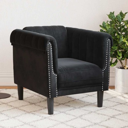 Sillón de terciopelo negro en Sofás | Comprar online en Foru.es